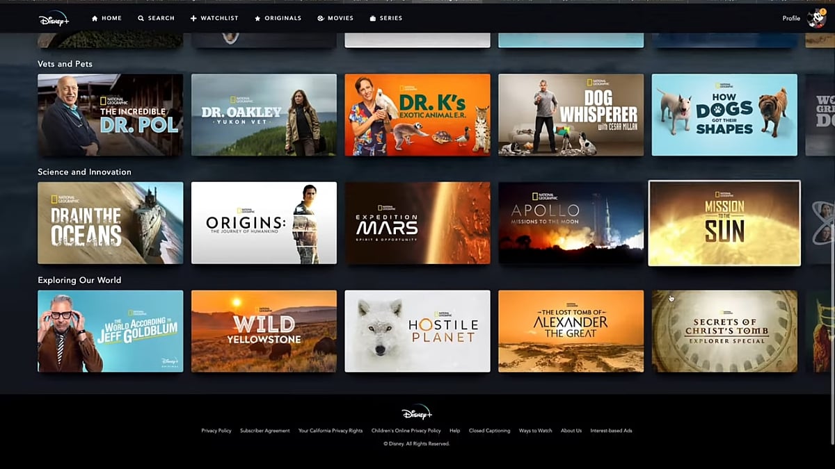 National Geographic v Disney+