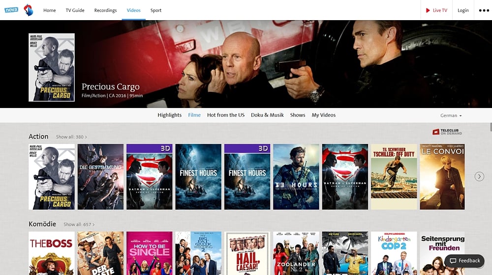 Swisscom TV Air - videotéka