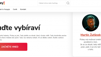 Hlavní stránka služby Pickey.