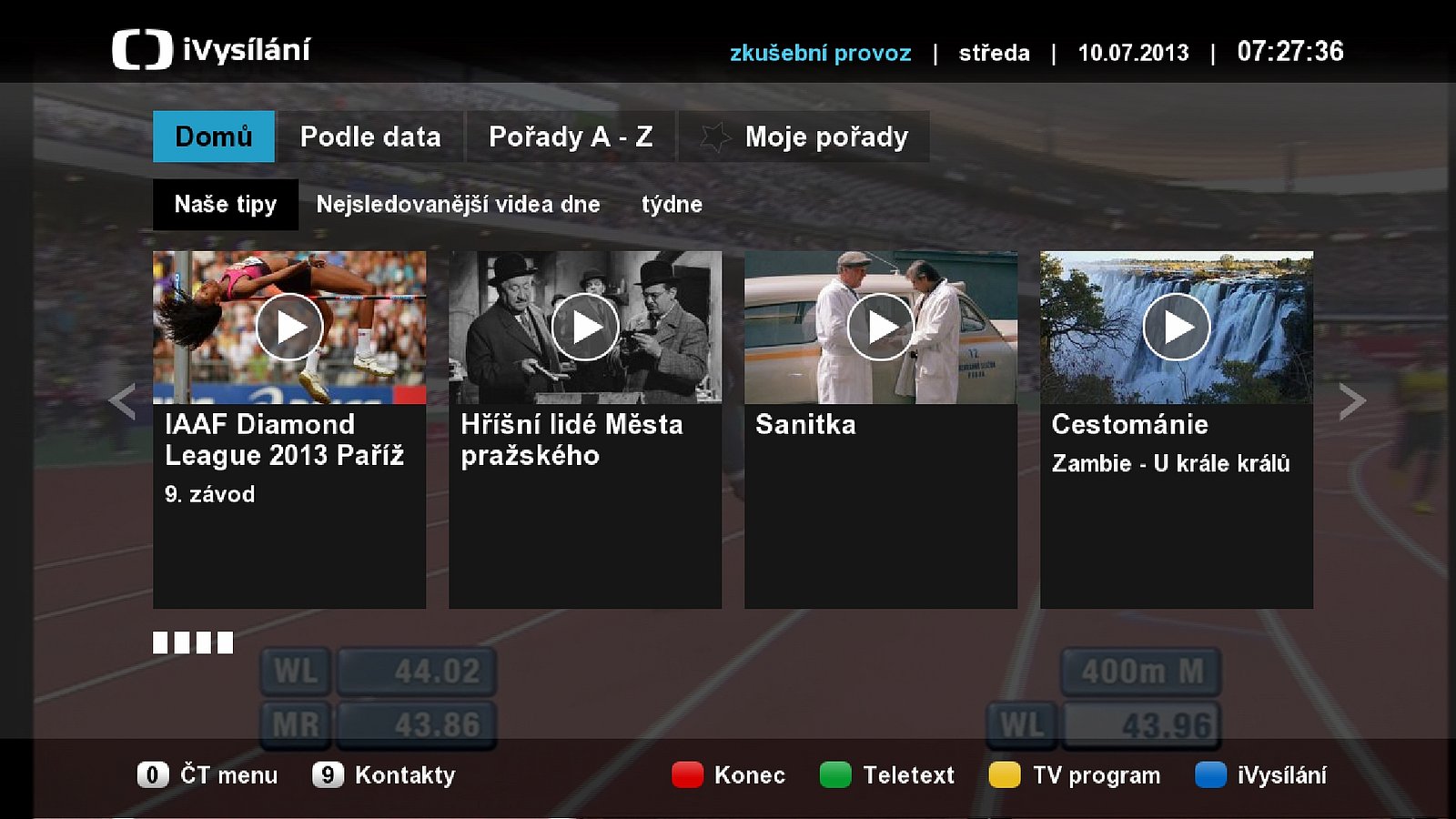 iVysílání dostupné v rámci hybridní televize HbbTV