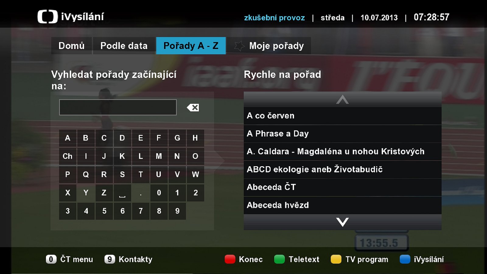 iVysílání dostupné v rámci hybridní televize HbbTV