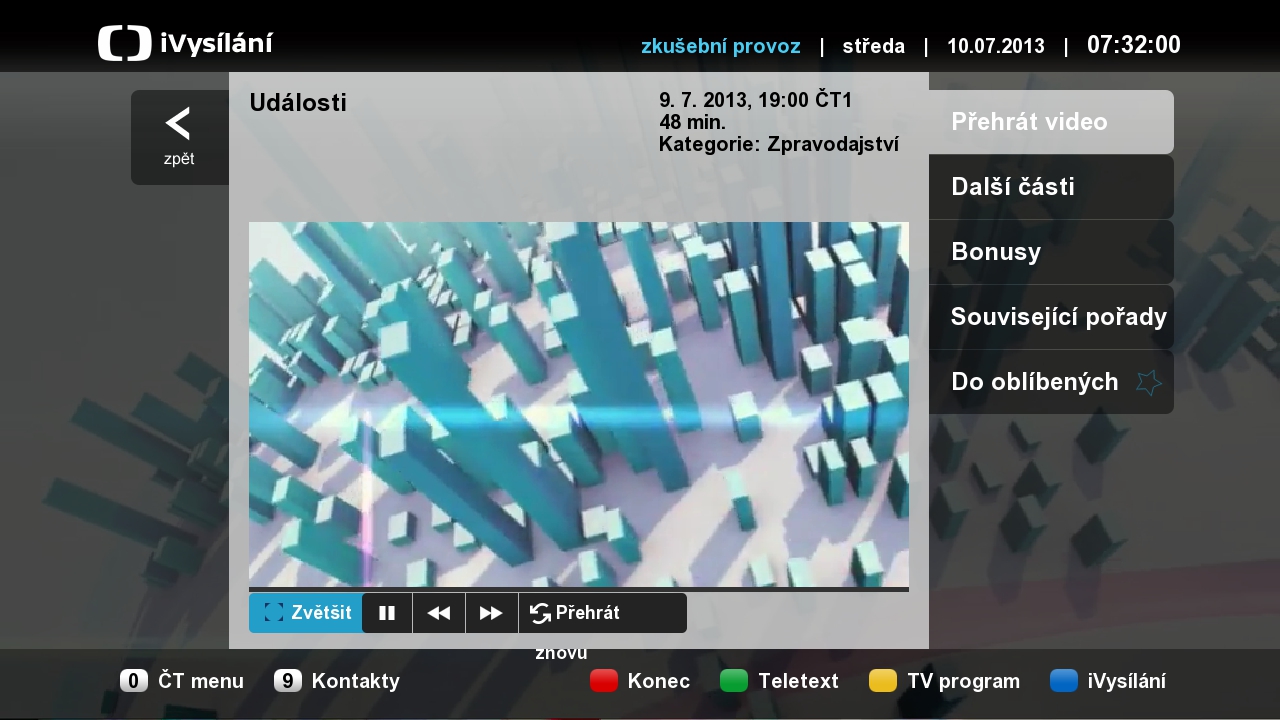 iVysílání dostupné v rámci hybridní televize HbbTV