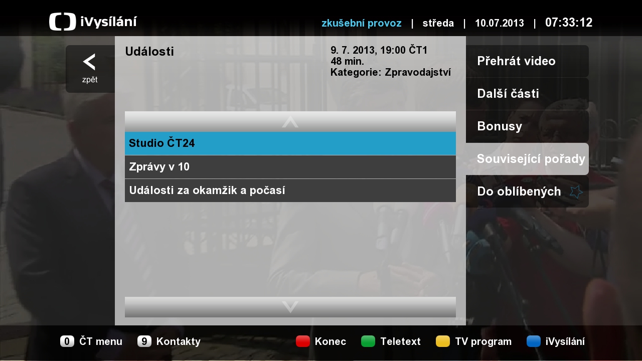 iVysílání dostupné v rámci hybridní televize HbbTV