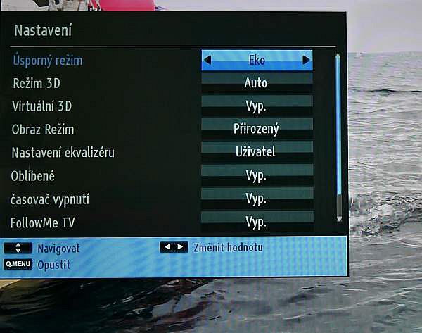Volby na tlačítku Q.menu máte kdykoli po ruce.