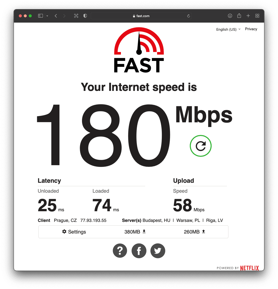 Rychlost v rámci sloučených připojení v SD-WAN