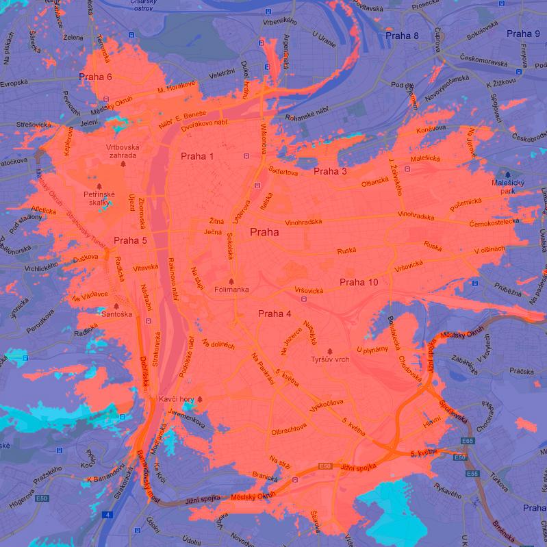 Pokrytí k 15. květnu 2013.