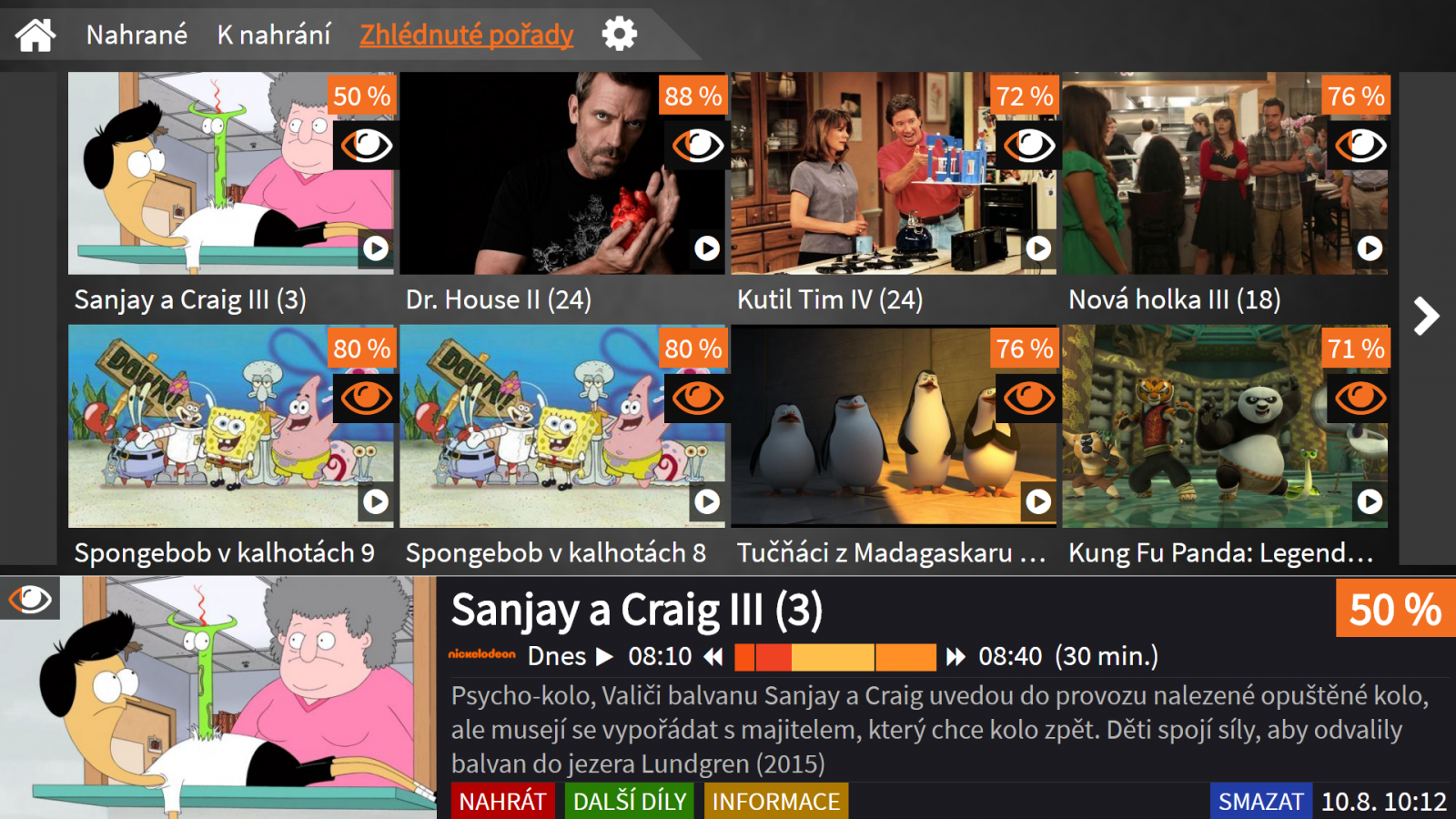 Zhlédnuté pořady na Lepší.TV