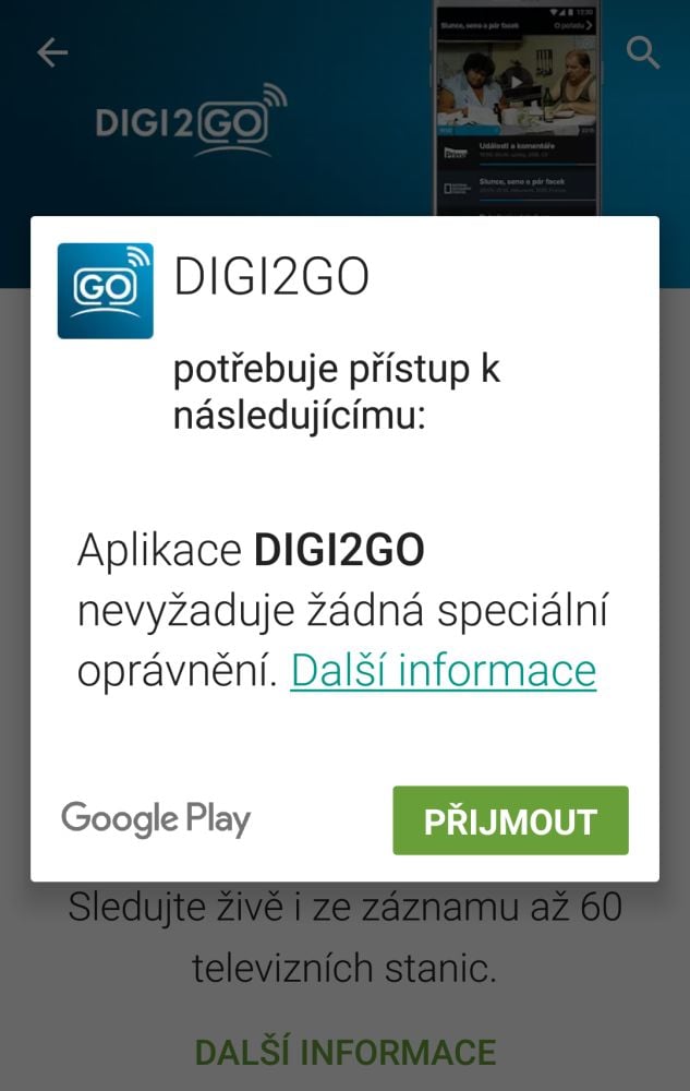 Digi2GO - aplikace pro mobil (Android)