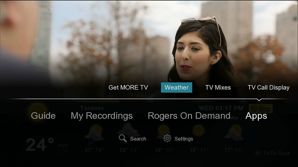 Přístupové menu a menu aplikací