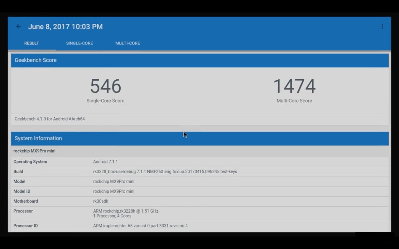 Benchmarky MX9 Pro Mini