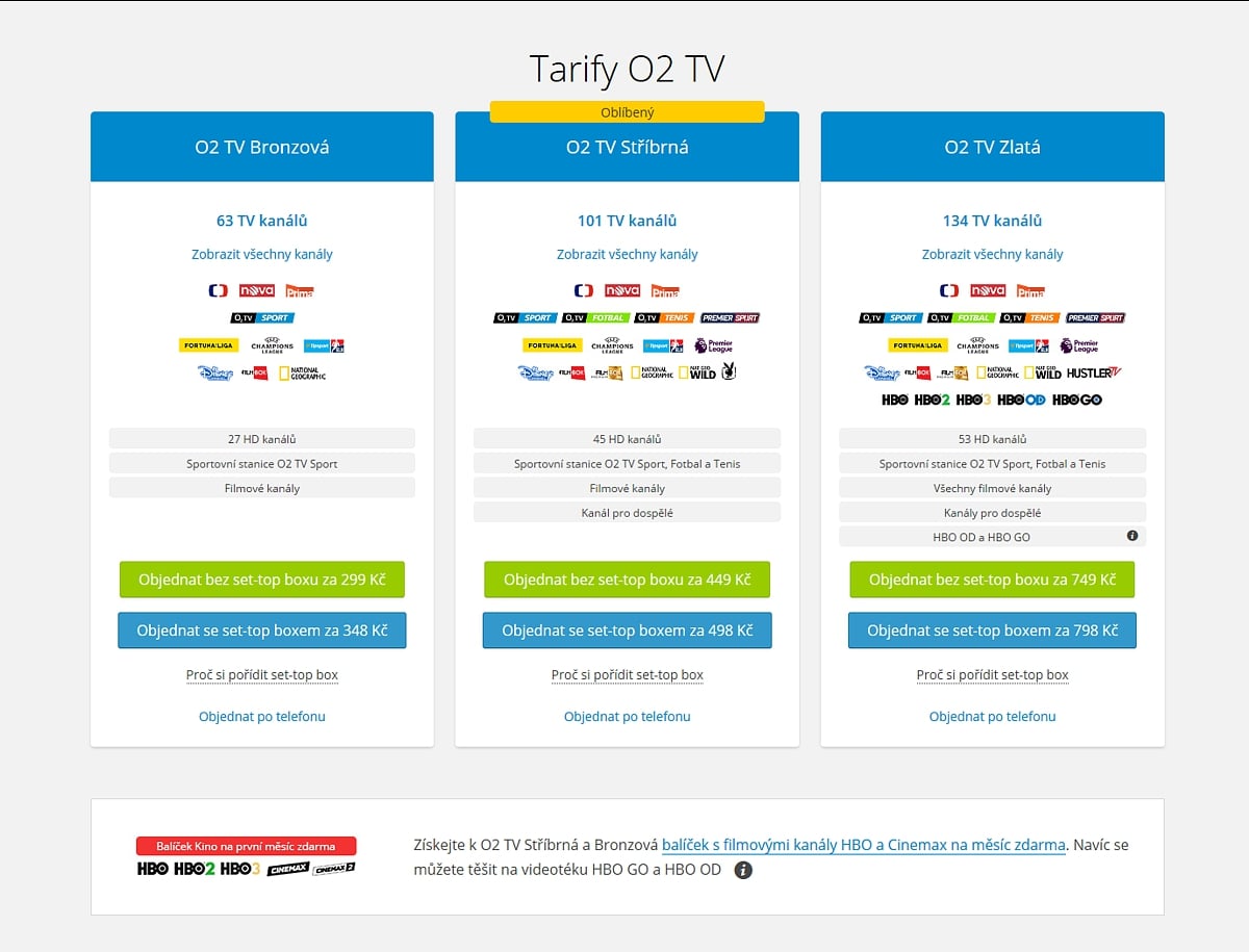 Nabídka O2 TV