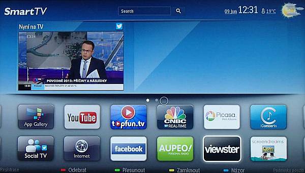 Obrazovka SmartTV (NetTV) loňského modelu Philips 46PFL8008S. Ty letošní totiž zatím na náš trh v podstatě nedorazily. Nicméně značka Philips nikdy moc českých aplikací ve svých chytrých televizorech neměla, a to i přesto, že byla jednou z prvních, která se Smart TV přišla.