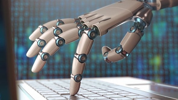 Robot - umělá inteligence - AI - ruka