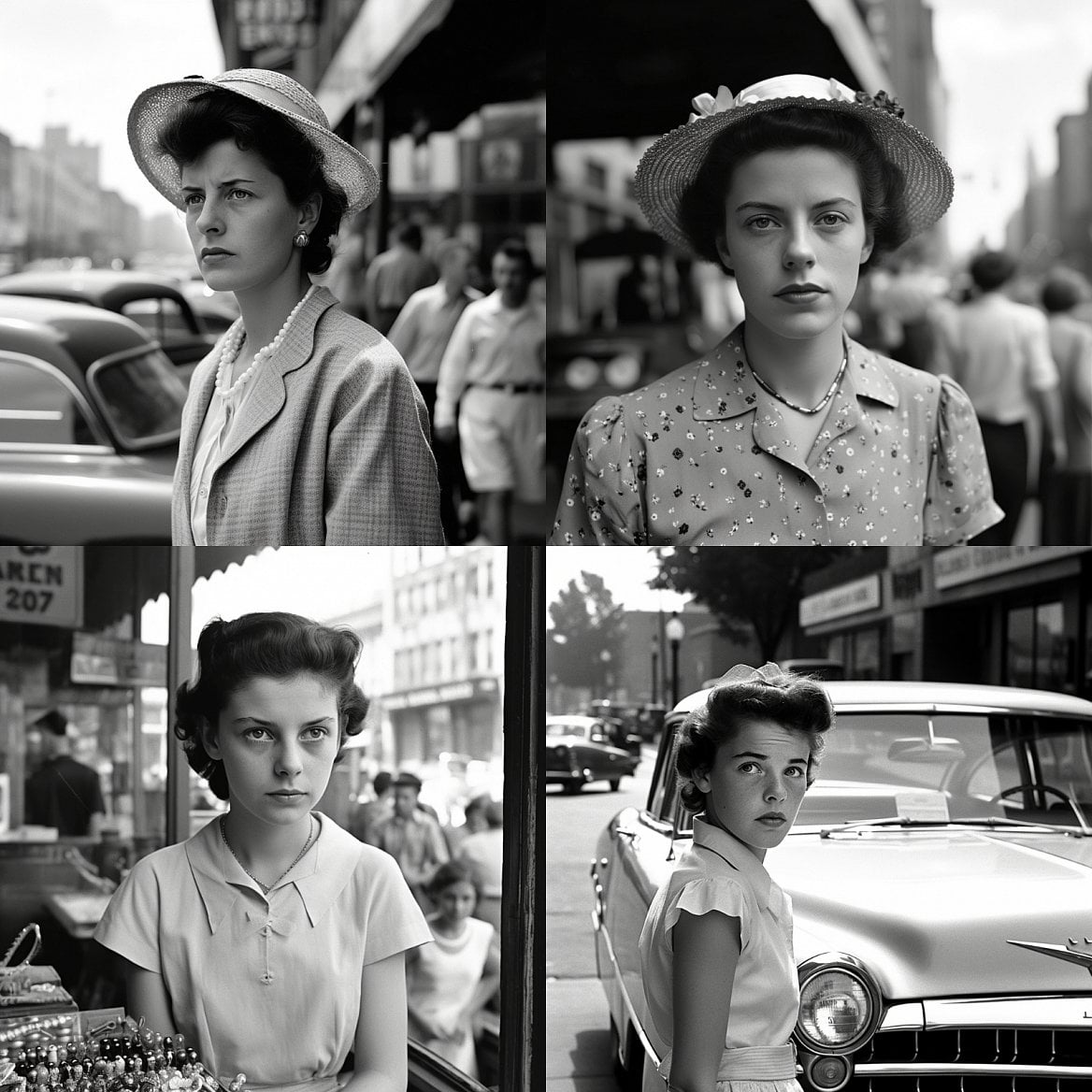 Dokumentární fotografie ve stylu americké fotografky Vivian Maier.