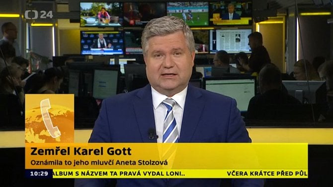 Mimořádné vysílání ČT24 na téma Karel Gott