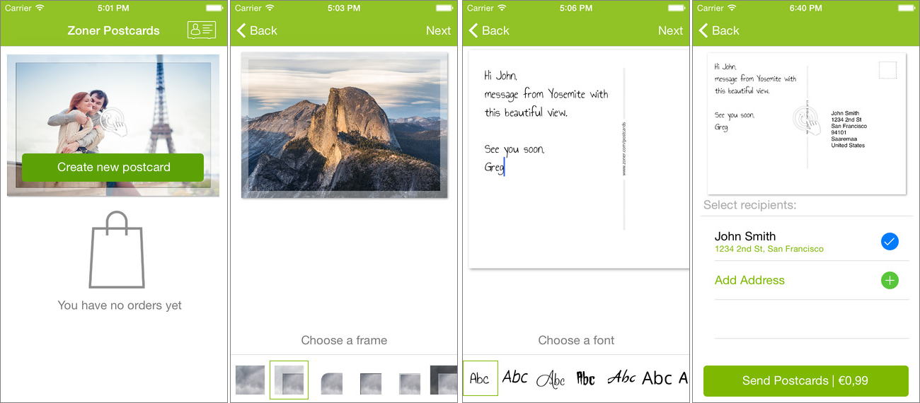 Zoner Postcards (Zoner Pohlednice) pro iOS