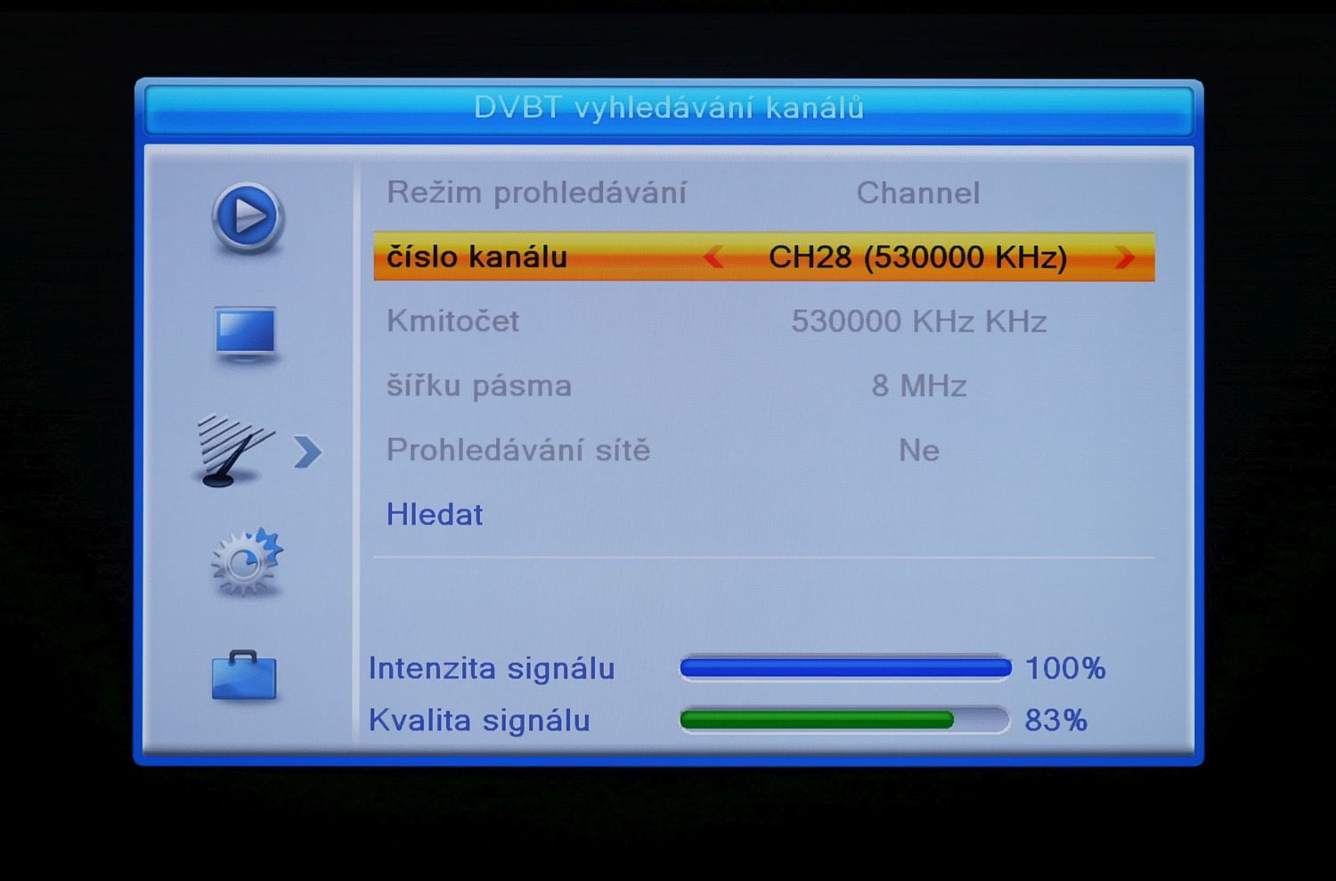 Fuba ODE8510 T2 Stealth - menu