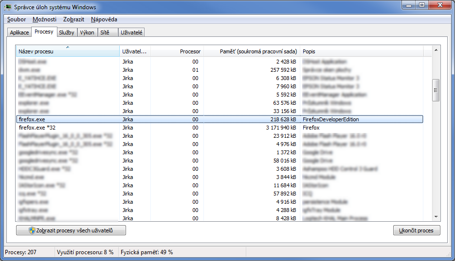 64bitový Mozilla Firefox 38 (Developer Edition)