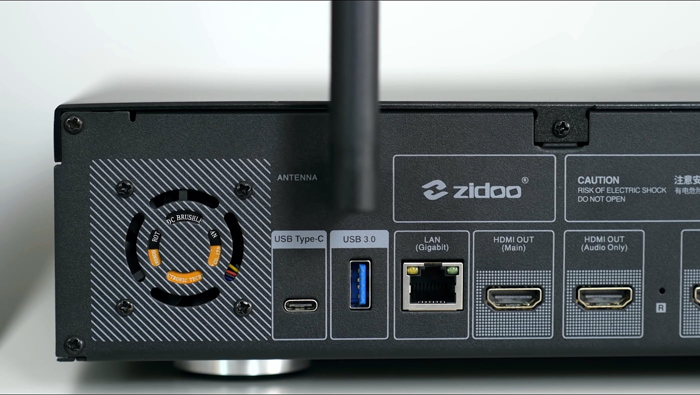 Zidoo X20 - bližší pohled na zadní panel