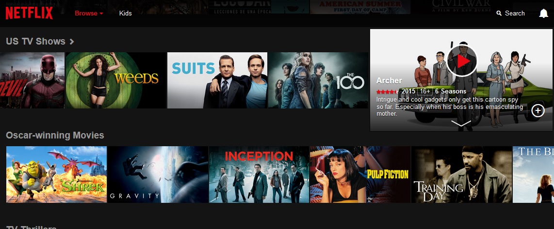 Netflix, registrace