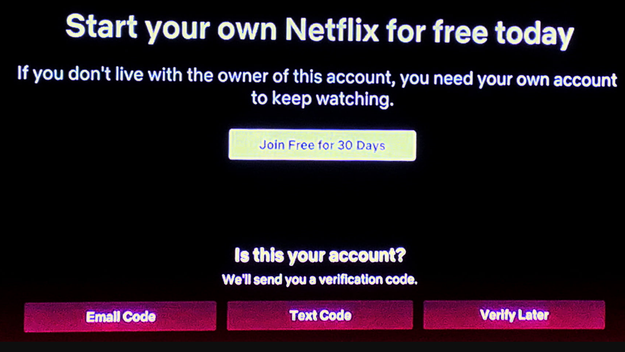 Netflix v Kanadě - informace při přihlášení z jiné než primární lokality