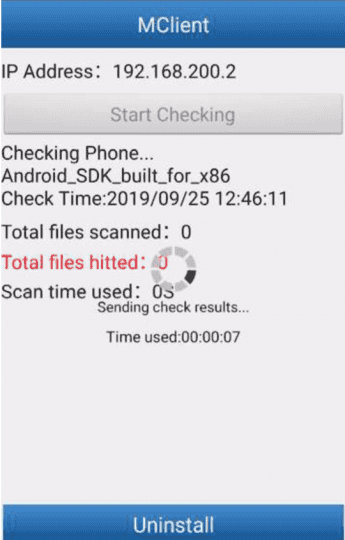 Čínská sledovací aplikace pro Android