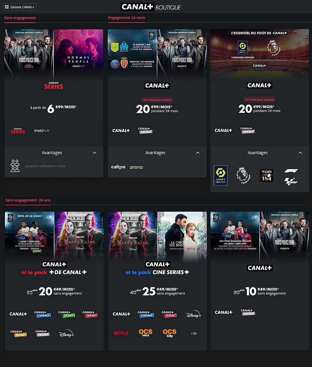 Nabídka Canal+ Francie