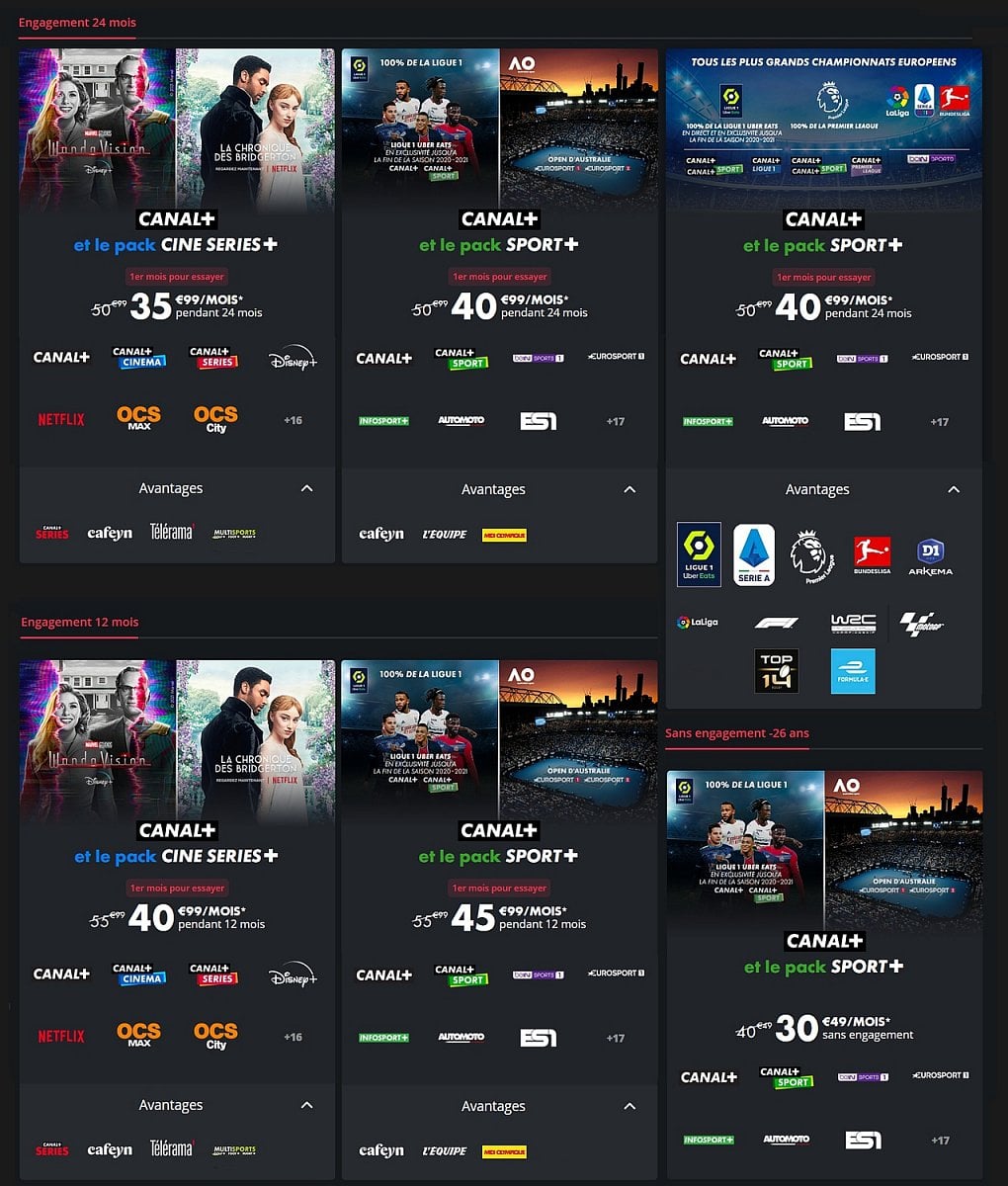 Nabídka Canal+ Francie