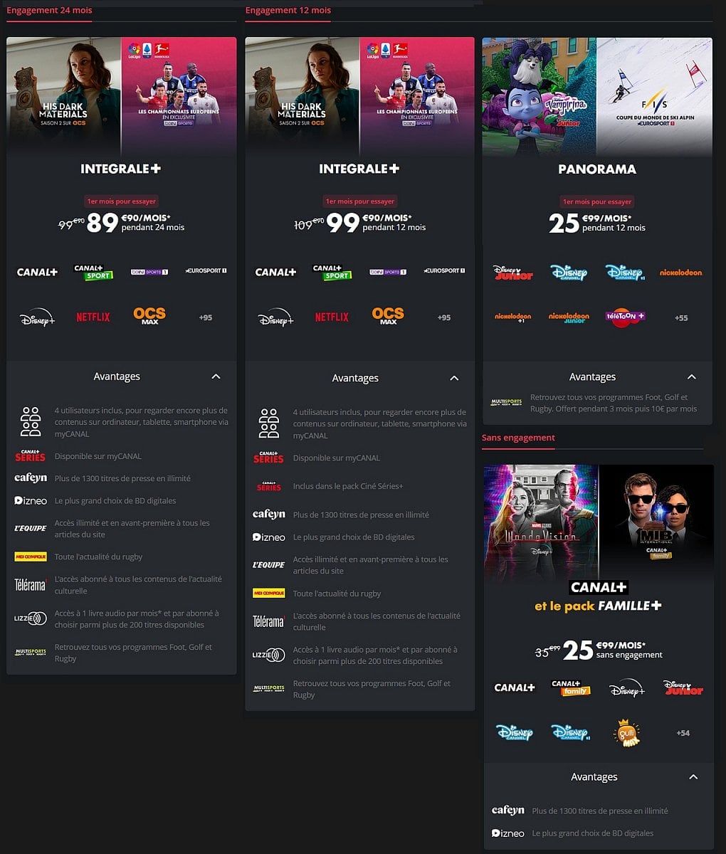 Nabídka Canal+ Francie