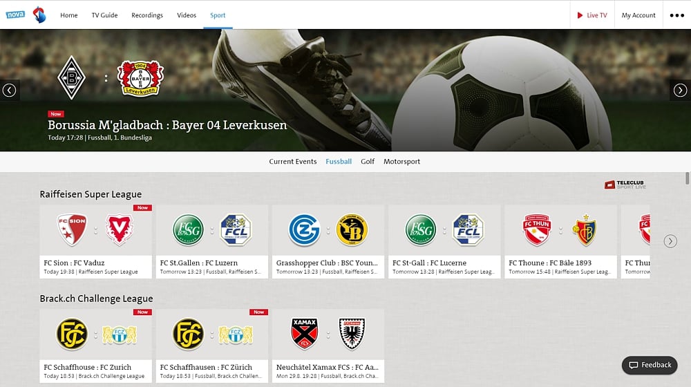 Swisscom TV Air - sport