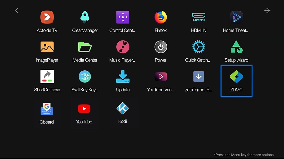 Zidoo Z1000 - aplikace