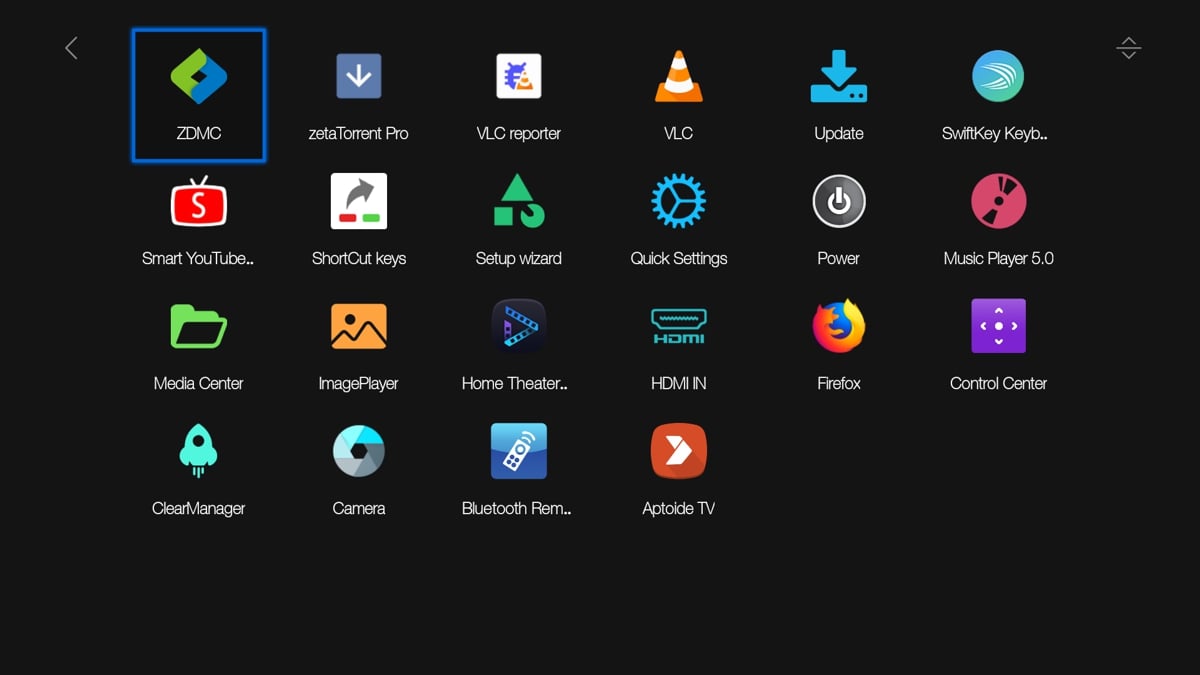 Zidoo Z1000 - aplikace