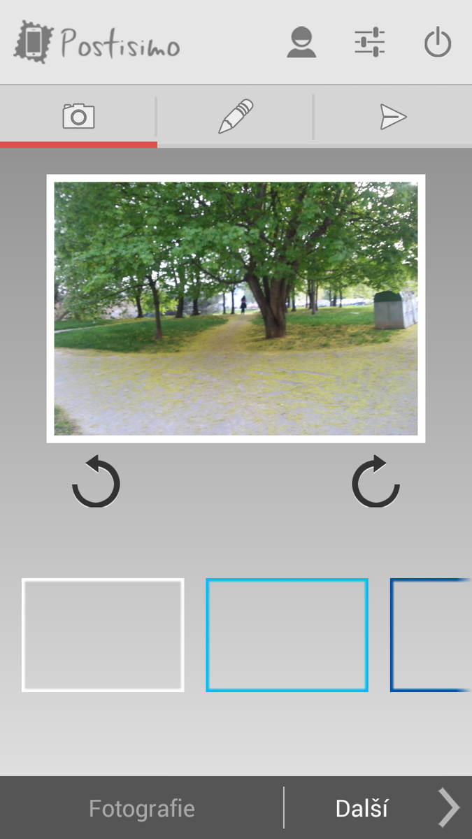 Obrázky je možné přímo v aplikaci upravovat. Například otáčet či měnit jejich velikost.