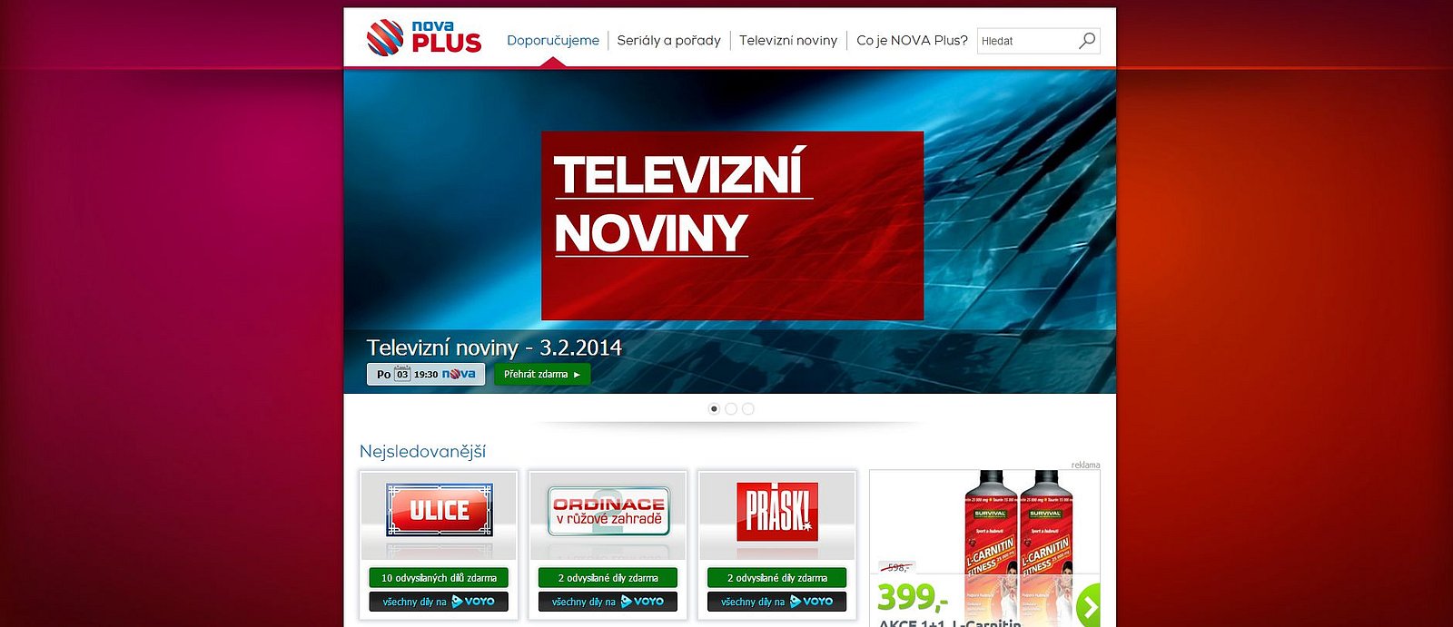 Náhled portálu Nova Plus