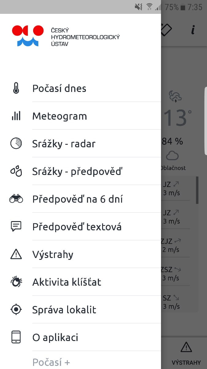 ČHMÚ má nové mobilní aplikace se stavem i předpovědí počasí