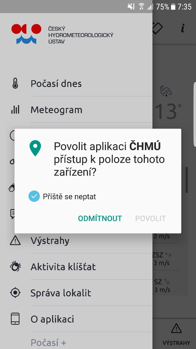 ČHMÚ má nové mobilní aplikace se stavem i předpovědí počasí