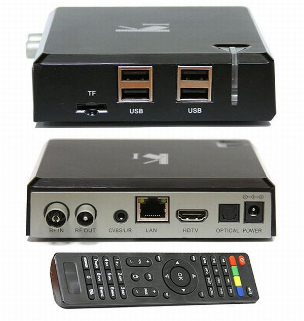 DI-Way K1 And-4 DVB-T2 Quad Core  (2.290 Kč) není tradičním set-top boxem v to původním smyslu slova. Je to spíše multimediální přehrávač s tunerem, o. s. Android 4.4 a samostatnou grafikou Mali-450MP.