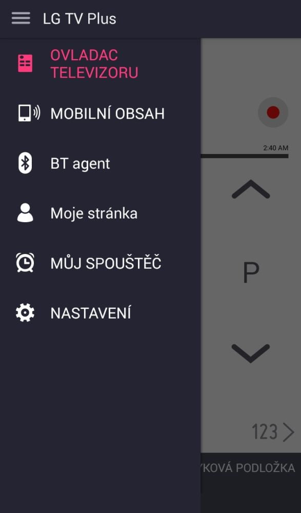LG TV Plus - ovládání přes mobil