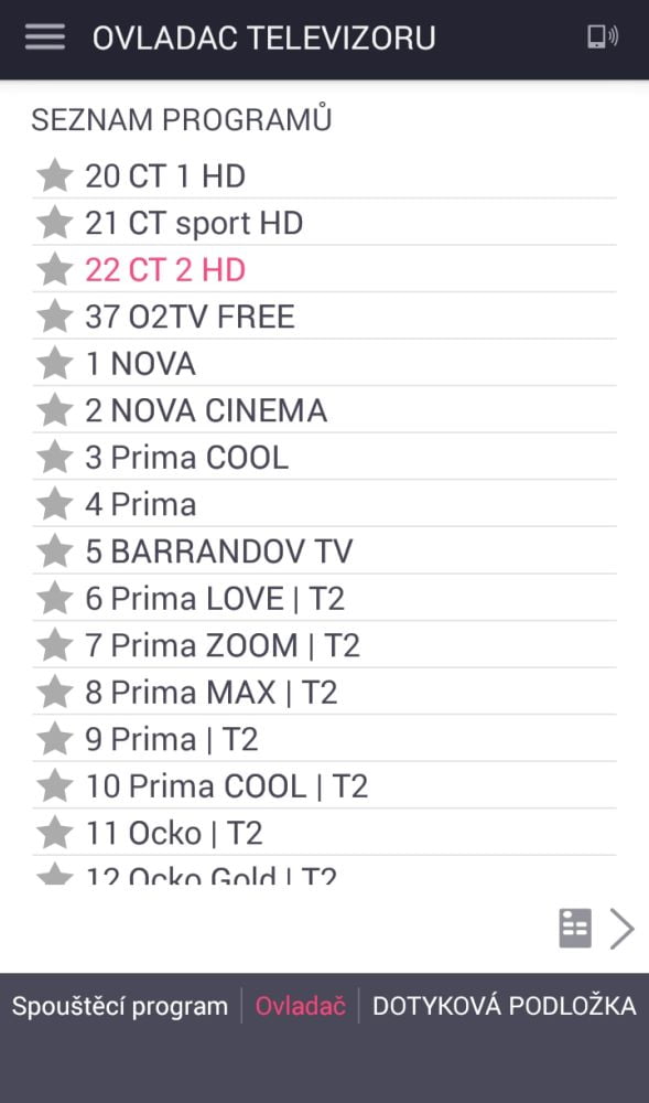 LG TV Plus - ovládání přes mobil
