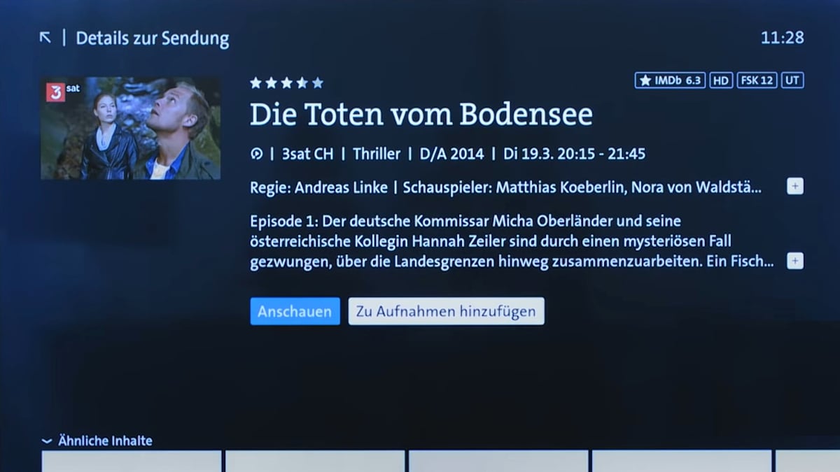 Swisscom TV - uživatelské prostředí