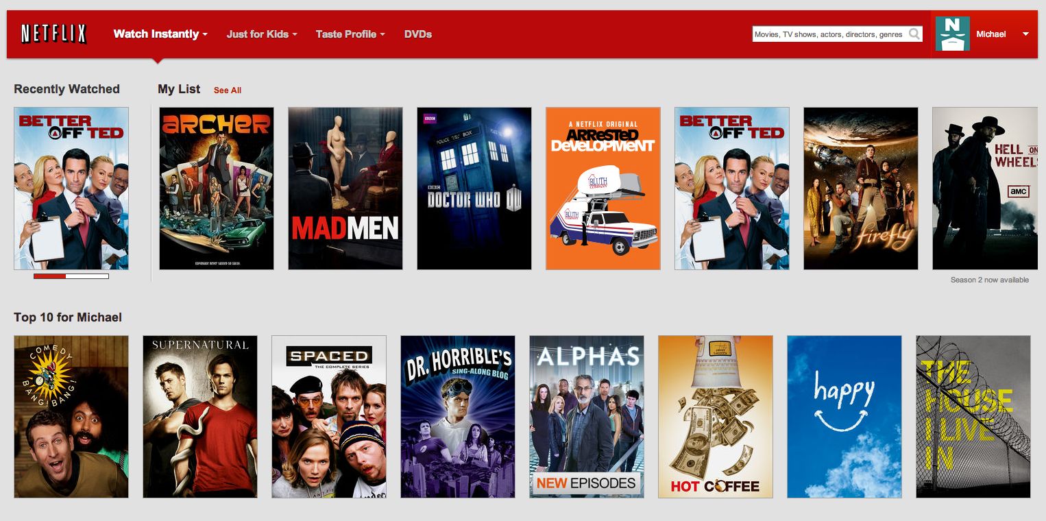 Náhledy Netflixu na PC i v mobilních zařízeních a Smart TV