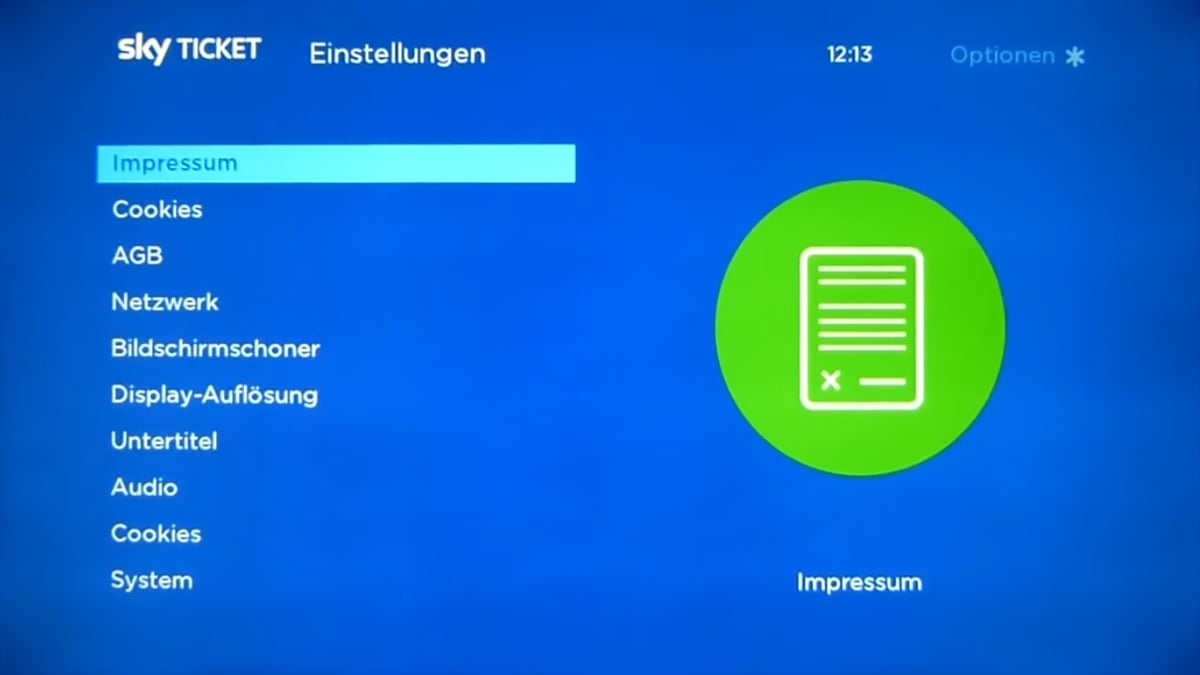 Nastavení Sky Ticket