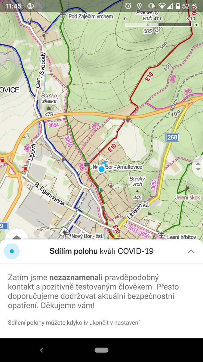 Mapy.cz nabízejí sdílení polohy, aby mohly varovat před koronavi