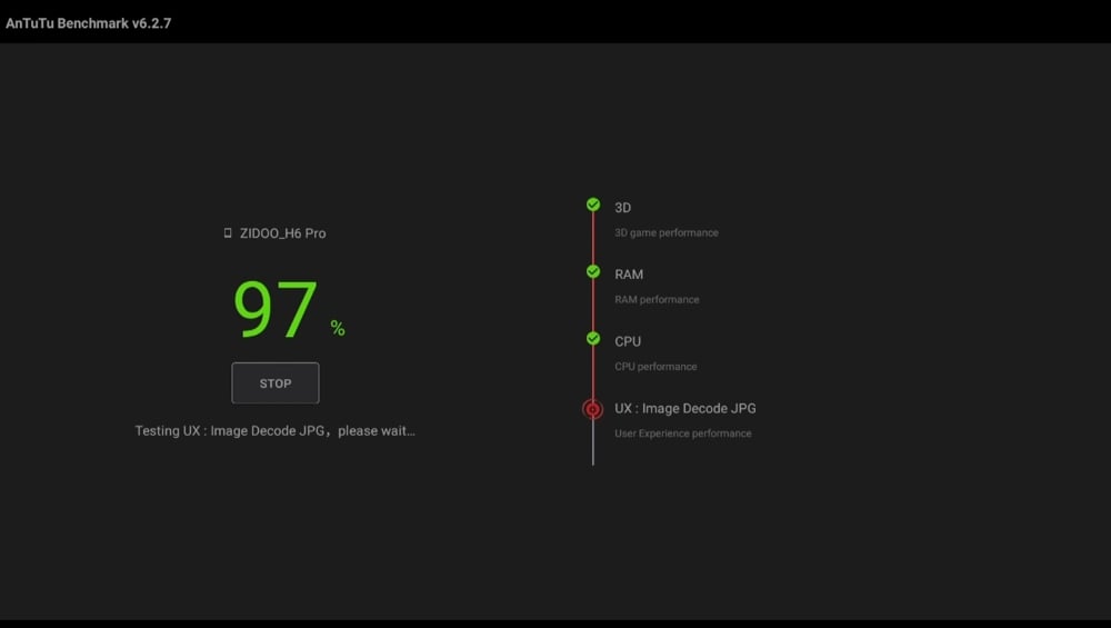 Zidoo H6 Pro - AnTuTu a CPU-Z