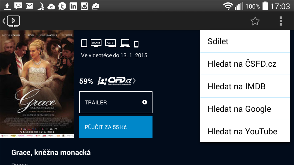 Mobilní aplikace O2TV Go