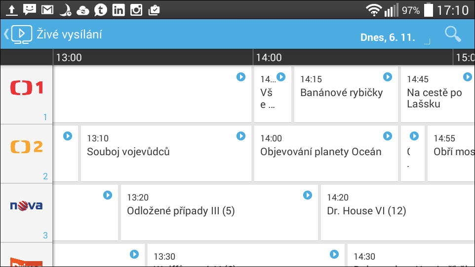 Mobilní aplikace O2TV Go