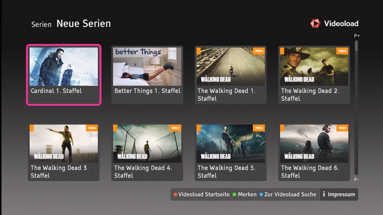 Entertain TV Serien – uživatelské prostředí