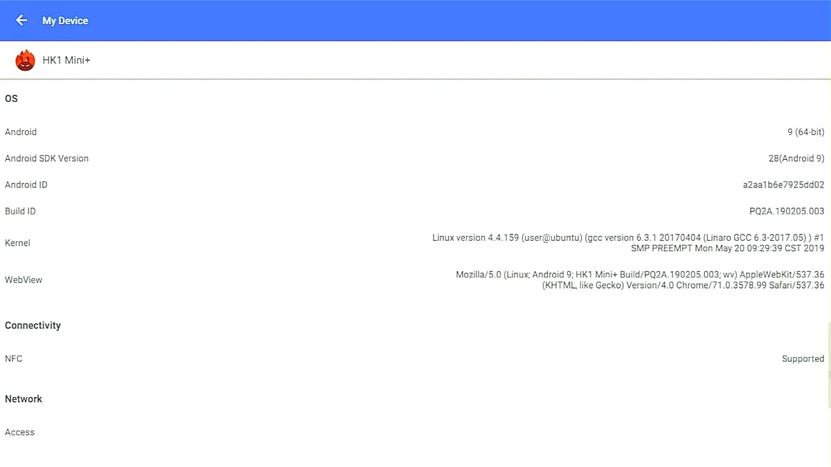 Benchmarky HK1 Mini+ s čipsetem Rockchip 3318