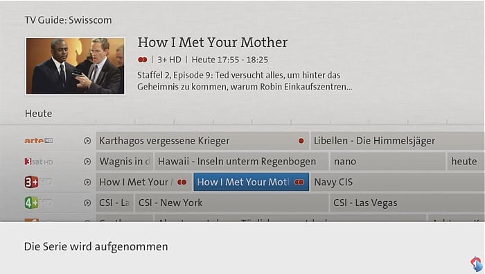 Swisscom TV 2.0 - nahrávání