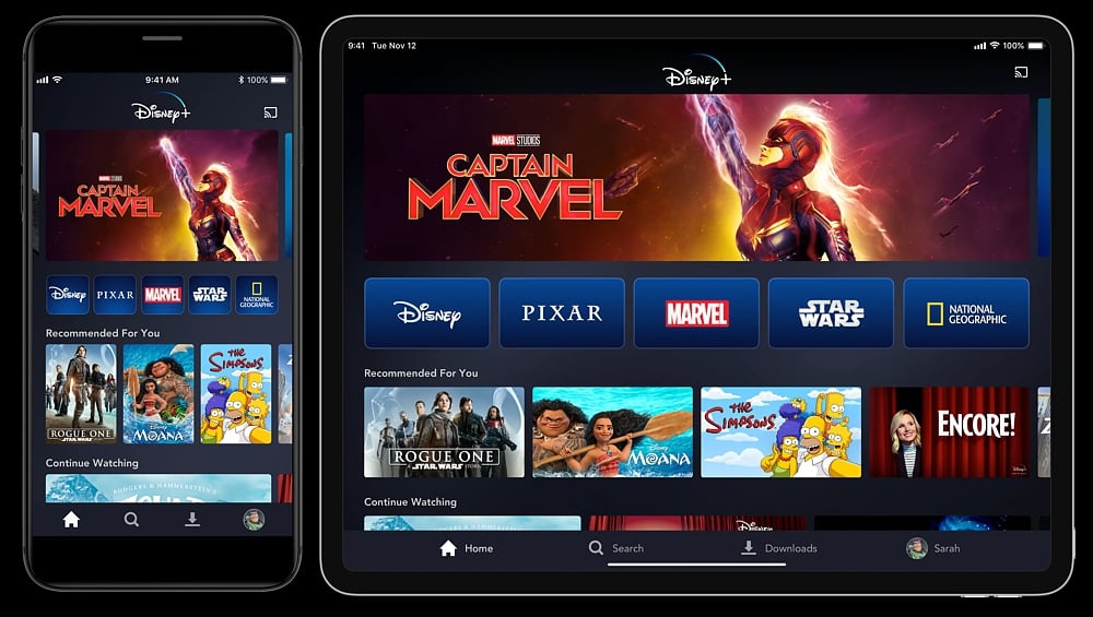 Mobilní aplikace Disney+